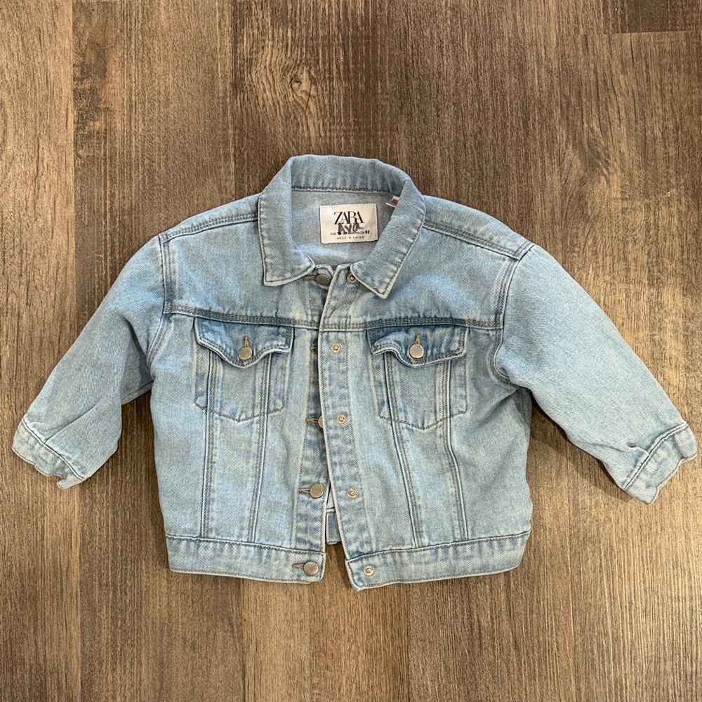 Zara Toddler Kids Classic Denim Blue Jean Jacket, Size 18-24 Months